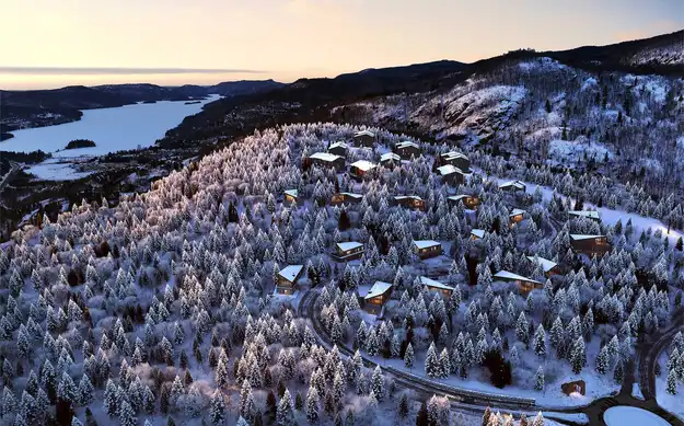 Aerial view of the L’Hymne des Trembles houses for sale project in Mont Tremblant